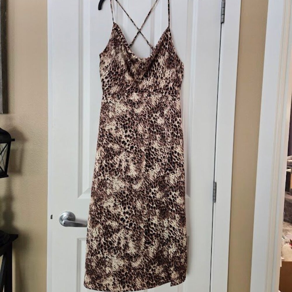 NWT Forever 21 cheetah / animal print spaghetti strap dress sz medium
